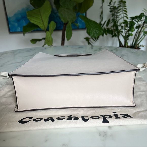 COACH Cloud Handle Tote In Coachtopia Leather CT383 Ivory Crossbody Shoulder Bag - Picture 9 of 16